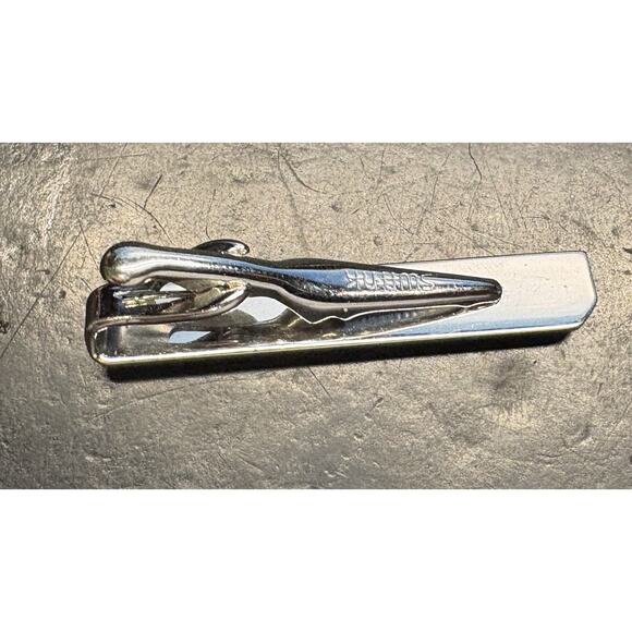 Men's 1 3/4" Silver Tone Swank Tie Bar, Mother of Pearl Accents - Picture 3 of 3